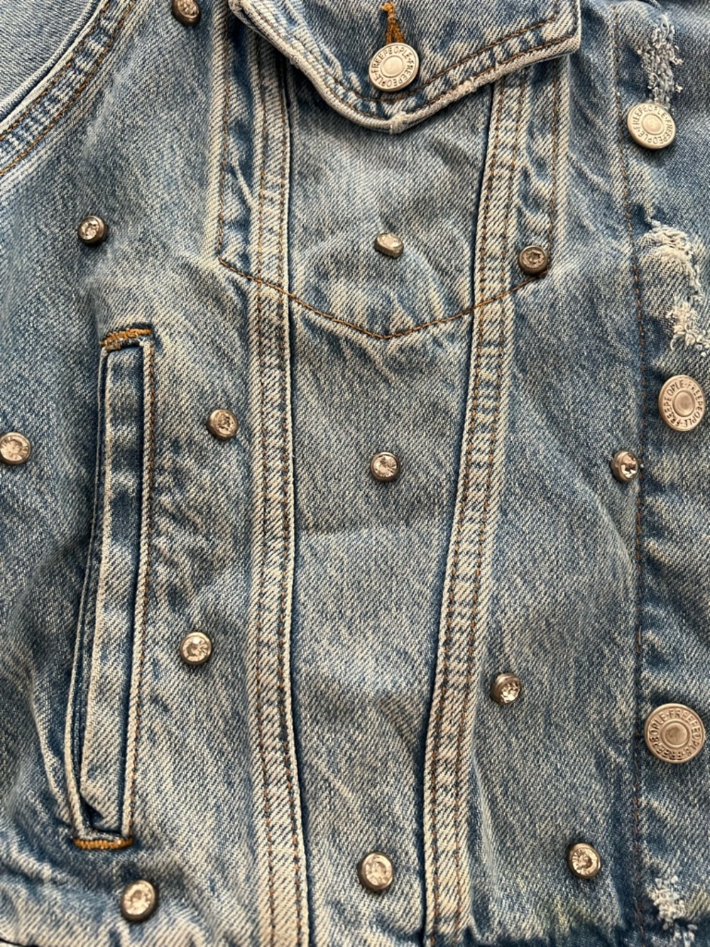 FP Rhinestone Denim Jacket - S - Picture 3 of 3